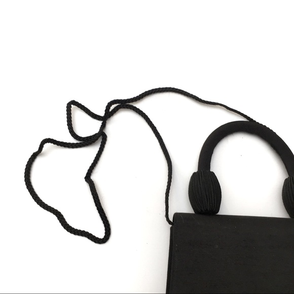 Trapezoid Tassel Top Handle Mini Crossbody Purse - Picture 3 of 5